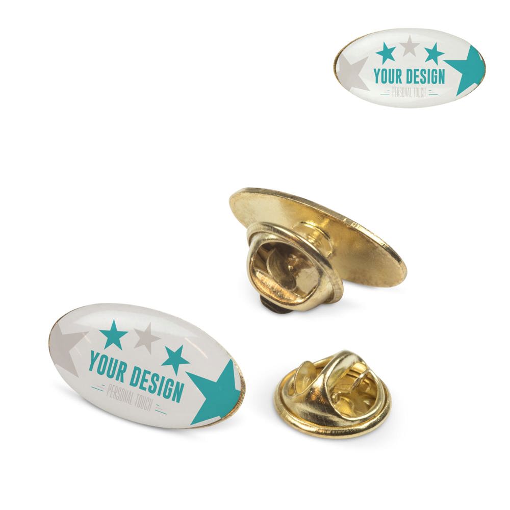 Badge metalen pin 20x12mm - met logo of onbedrukt bestellen