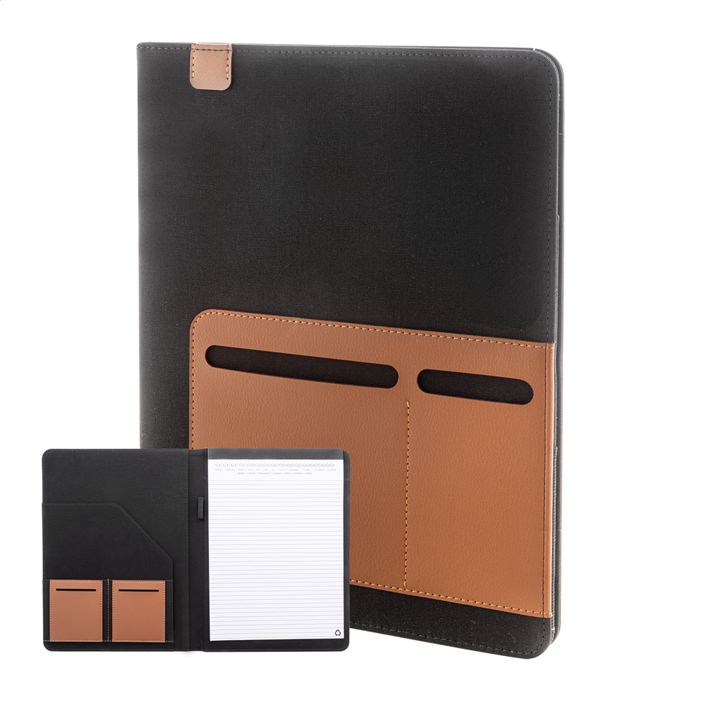 Capudo A4 - gerecyclede cava's documentmap - voor bedrijven en relatiegeschenken - Zwart