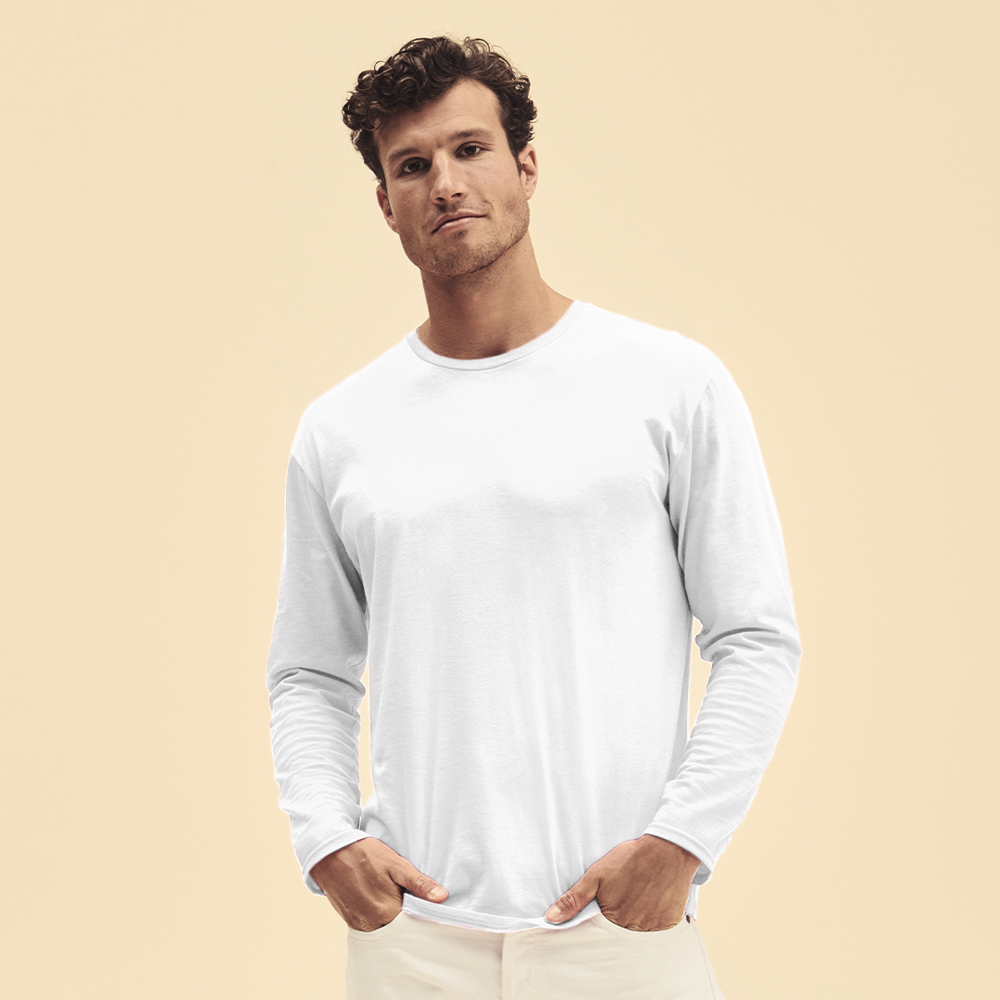 Wit T-Shirt Volwassene Iconic Long Sleeve T