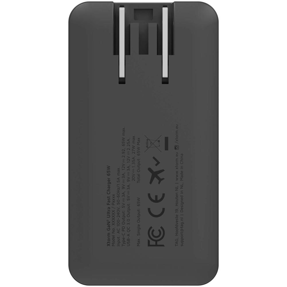 Xtorm snellader voor op reis van 65 W met kabel en reisetui