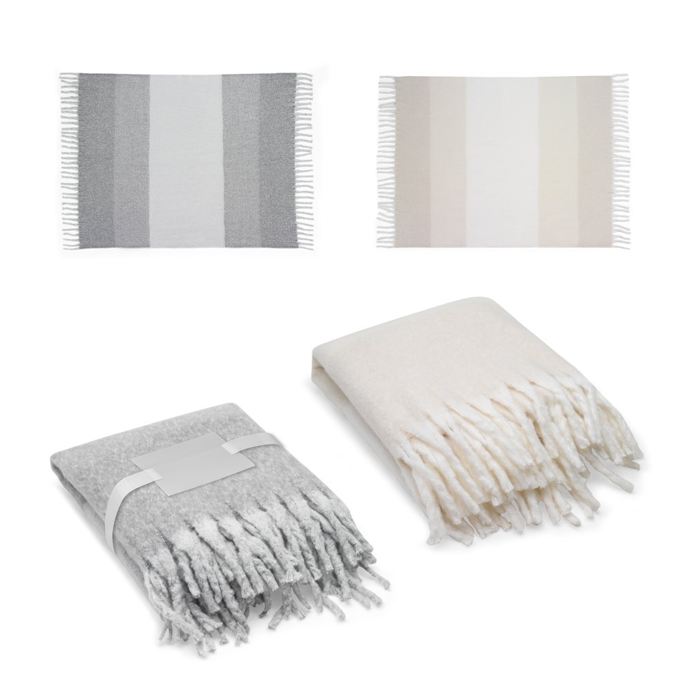 COMFY. Deken van gerecycled polyester (100% rPET) (300 g/m²), met mohair-gevoel - bedrukt of onbedrukt