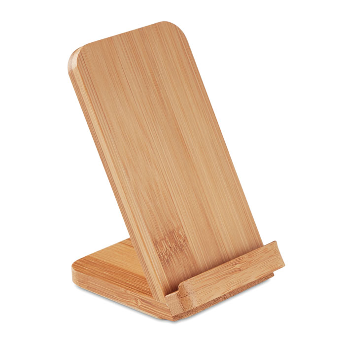 WIRESTAND - Draadloze bamboe oplaadstation - kopen of bedrukken - Hout