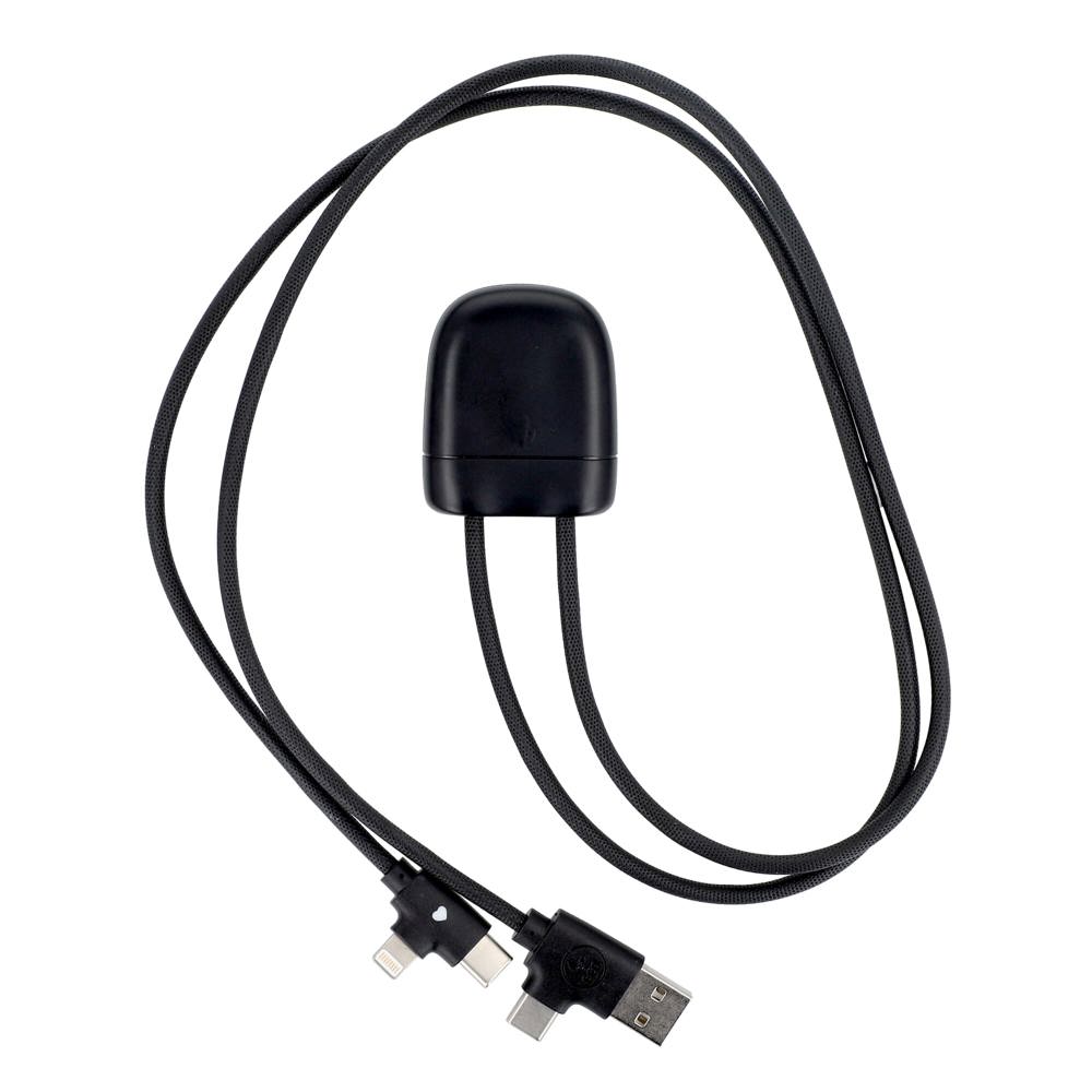 4034 - Xoopar Ice-Tag kabel voorzien van Find My tracker - voor bedrijven en relatiegeschenken - Zwart