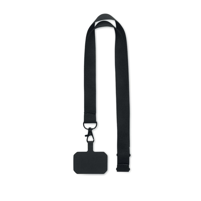 AMESTE - Lanyard telefoonhouder - voor bedrijven en relatiegeschenken - Zwart