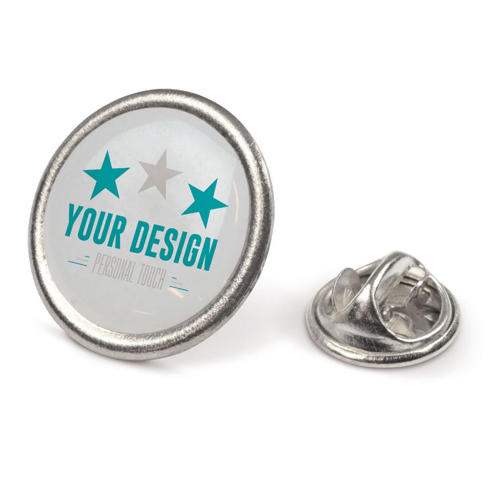 Badge metalen pin Ø20mm - voor bedrijven en relatiegeschenken - Zilvermat