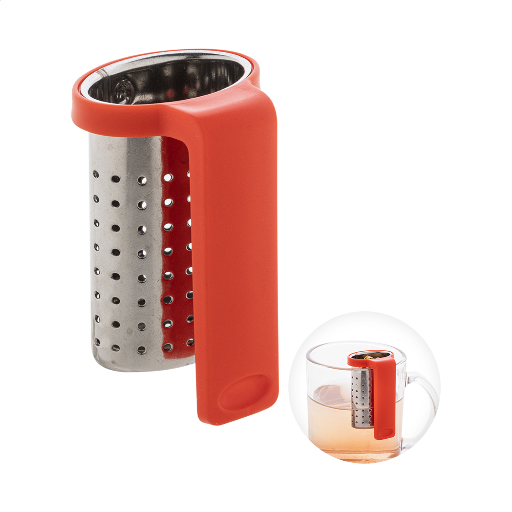 Leaflet - thee infuser - met logo of onbedrukt bestellen - Rood