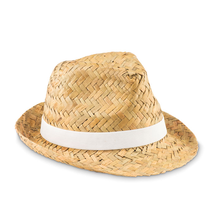 MONTEVIDEO - Stro hoed - bedrukt of onbedrukt verkrijgbaar - Wit