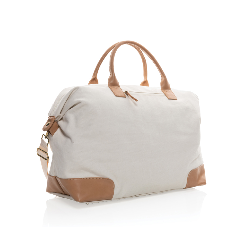 Impact AWARE™ 16 oz. rcanvas large weekendtas - met logo of onbedrukt bestellen - gebroken wit (± PMS Natural)
