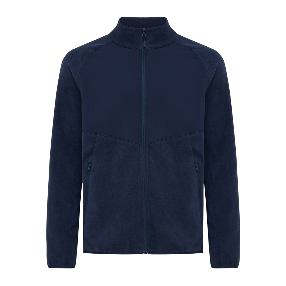 IQONIQ Talung gerecycled polyester fleece jas met rits - voor bedrijven en relatiegeschenken - donkerblauw (± PMS 19-3923TCX)