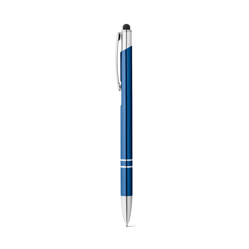 GALBA. Aluminium balpen met touch tip en clip - met logo of onbedrukt bestellen - Royal Blauw
