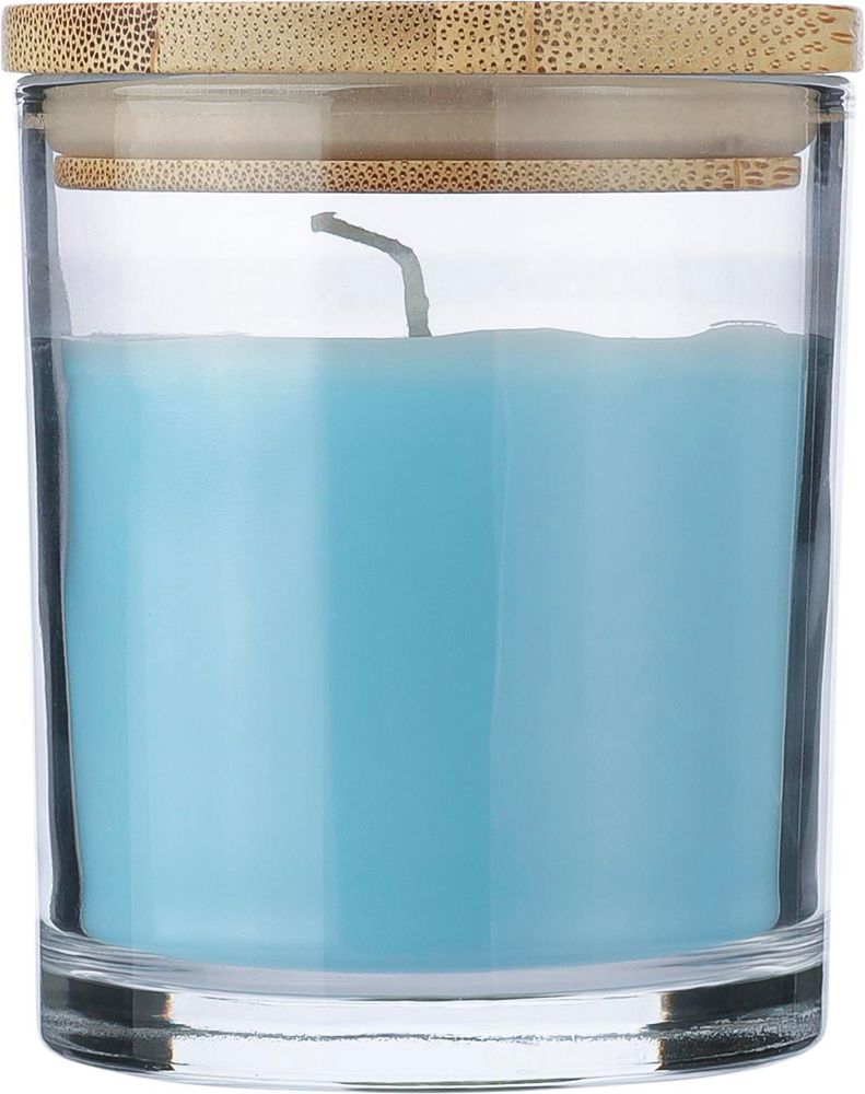 Glazen kaars Riven - kopen of bedrukken - Lichtblauw