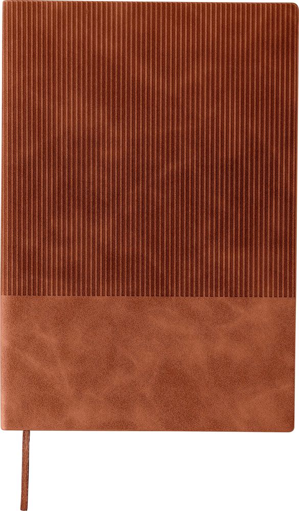 Gerecycled PU-notitieboek (A5) Elian - met logo of onbedrukt bestellen - Bruin