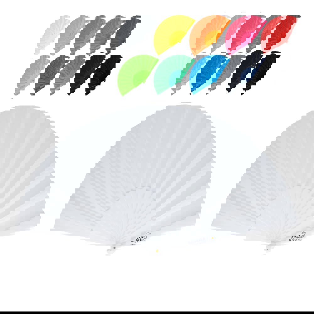 Waaier plastic & polyester - bedrukt of onbedrukt verkrijgbaar