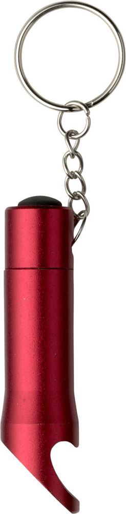 Aluminium 2-in-1 sleutelhanger Carla - bedrukt of onbedrukt verkrijgbaar - rood