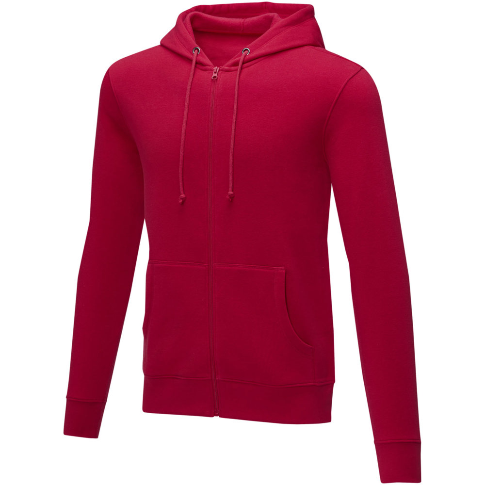 Theron heren hoodie met ritssluiting - met logo of onbedrukt bestellen - Rood