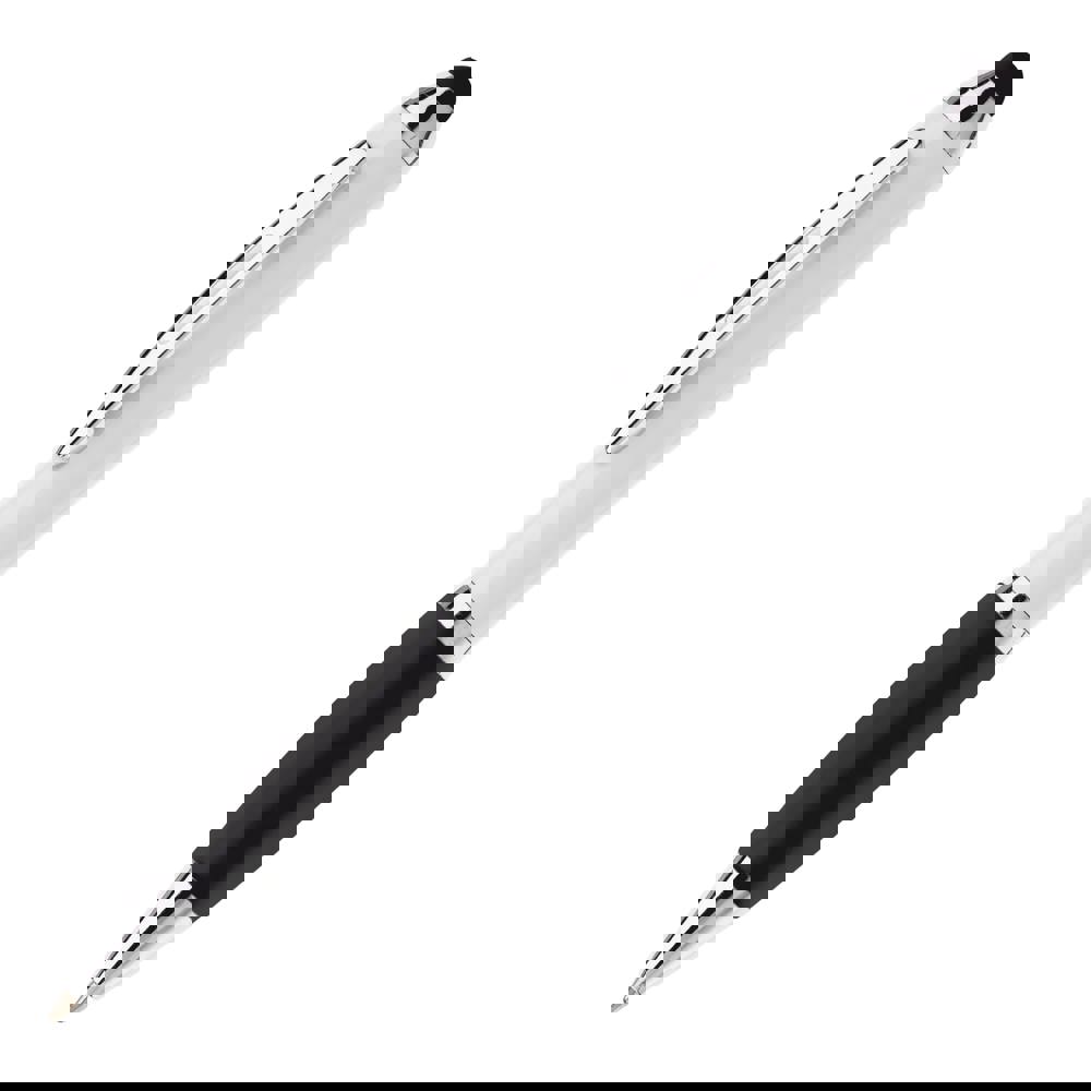 Balpen Hawaï stylus hardcolour - met logo of onbedrukt bestellen - Wit / Zwart