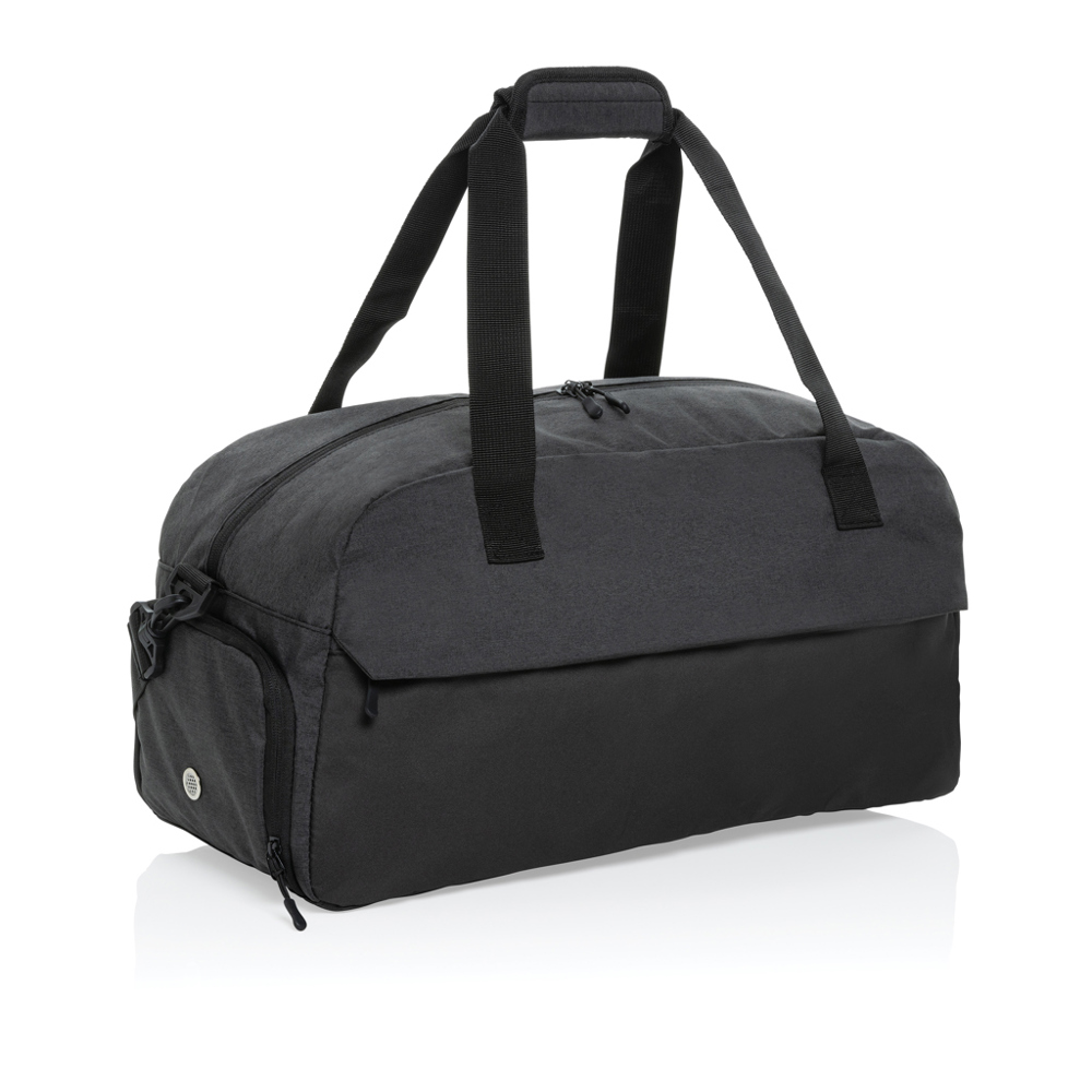 Kazu AWARE™ RPET basic weekendtas - voor bedrijven en relatiegeschenken - zwart (± PMS Black)