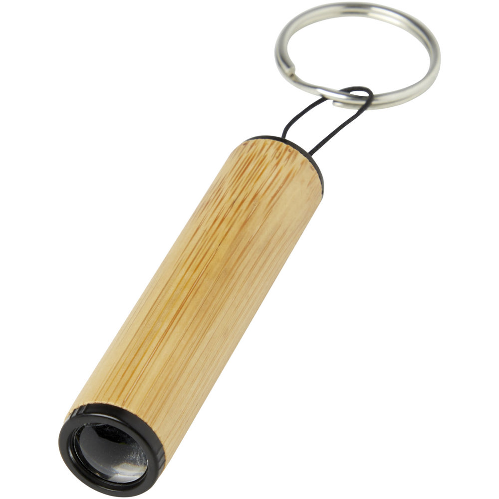 Cane bamboe sleutelhanger met lampje - met logo of onbedrukt bestellen