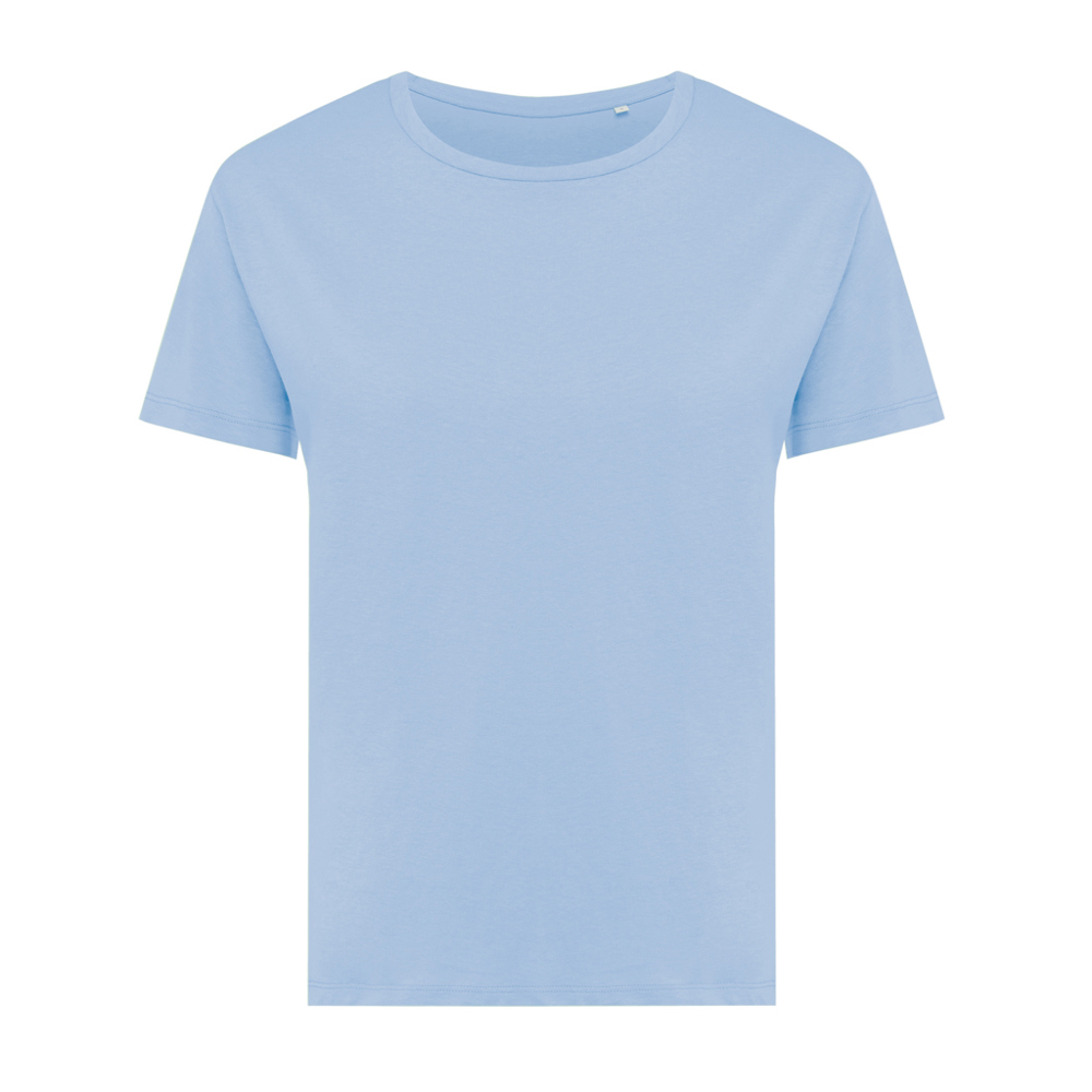 IQONIQ Yala dames lichtgewicht gerecycled katoen t-shirt - bedrukt of onbedrukt verkrijgbaar - sky blue (± PMS 15-3930 TCX)