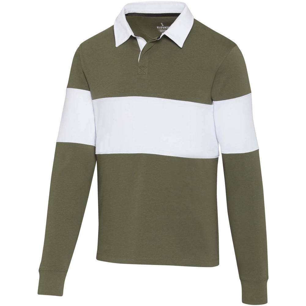 Clyde unisex organic rugbypolo sweatshirt - bedrukt of onbedrukt verkrijgbaar - Groen, Wit