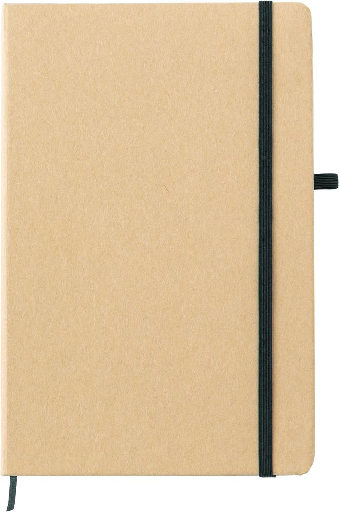Steenpapier notitieboek Cora - bedrukt of onbedrukt verkrijgbaar - Zwart