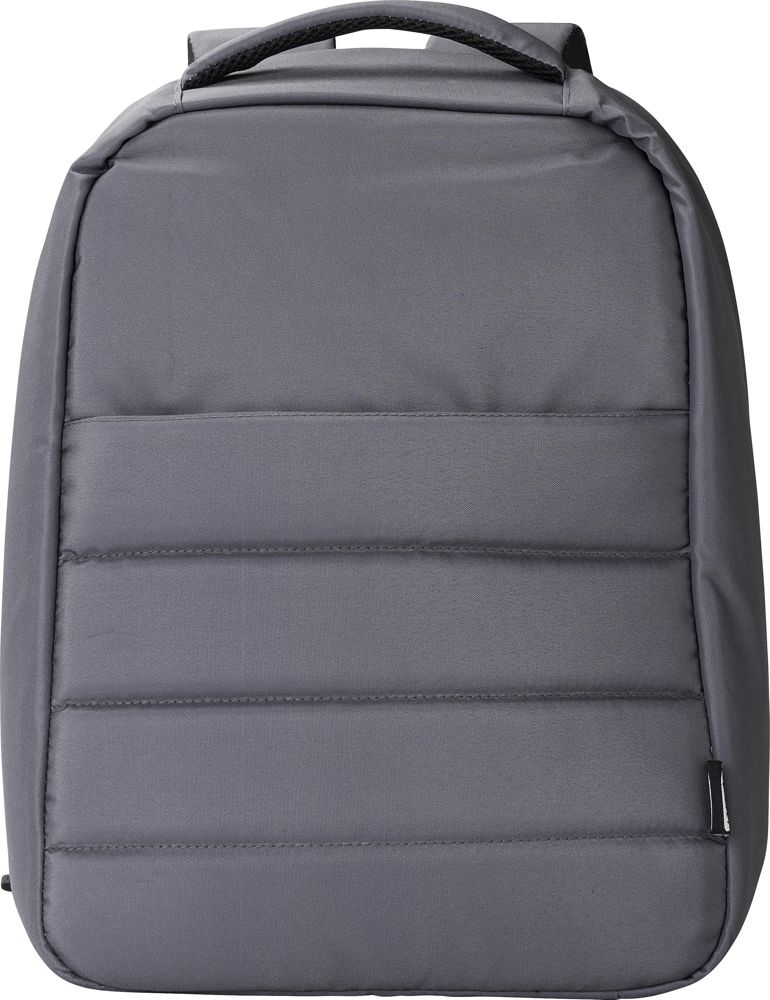 rPET polyester (300D) laptoprugzak Calliope - voor bedrijven en relatiegeschenken - Grijs