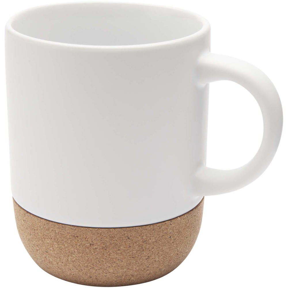 Billie 300 ml mok van keramiek met kurkdetails en matte afwerking - kopen of bedrukken