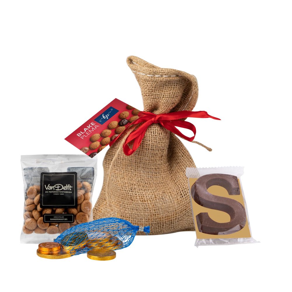 Jute zakje Sinterklaasmix - voor bedrijven en relatiegeschenken