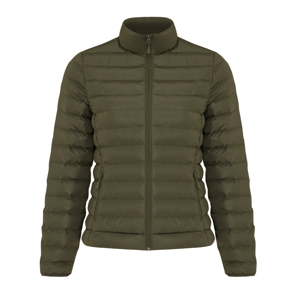 IQONIQ Maiko dames gerecycled polyester jas met voering - kopen of bedrukken - khaki (± PMS 18-0523 TCX)