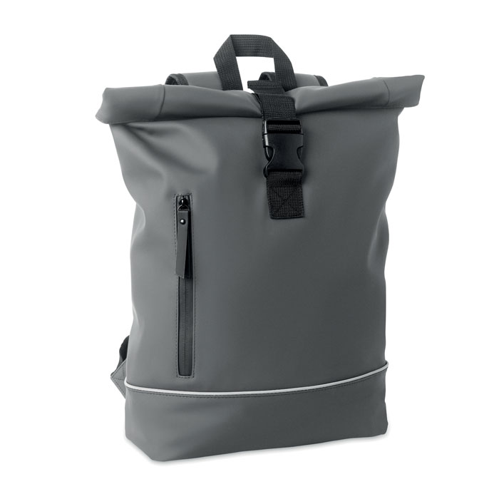 LAPTOSA - Laptop 15" rolltop PU rugzak - bedrukt of onbedrukt verkrijgbaar - Steengrijs