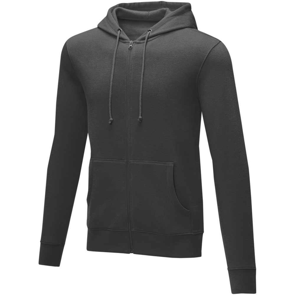 Theron heren hoodie met ritssluiting - met logo of onbedrukt bestellen - Stormgrijs