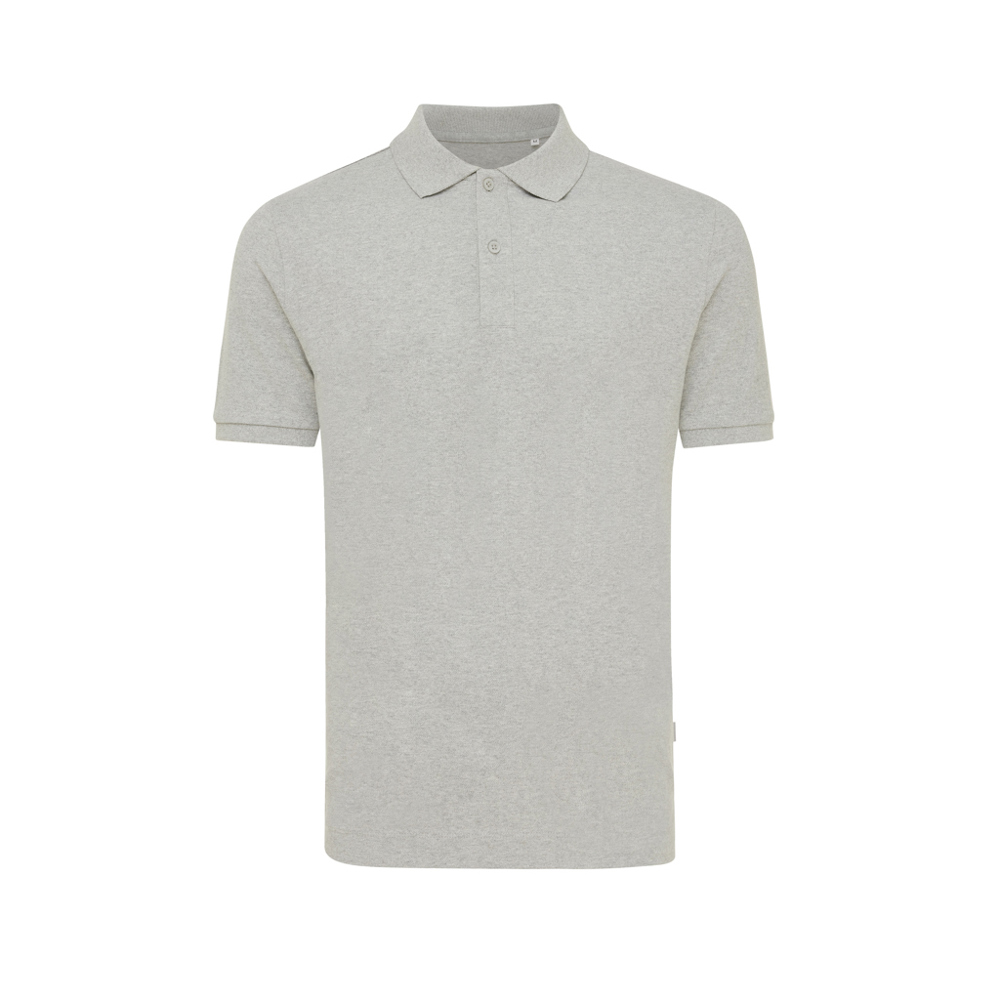 IQONIQ Yosemite gerecycled katoen pique polo - met logo of onbedrukt bestellen - heather grey (± PMS heather grey)