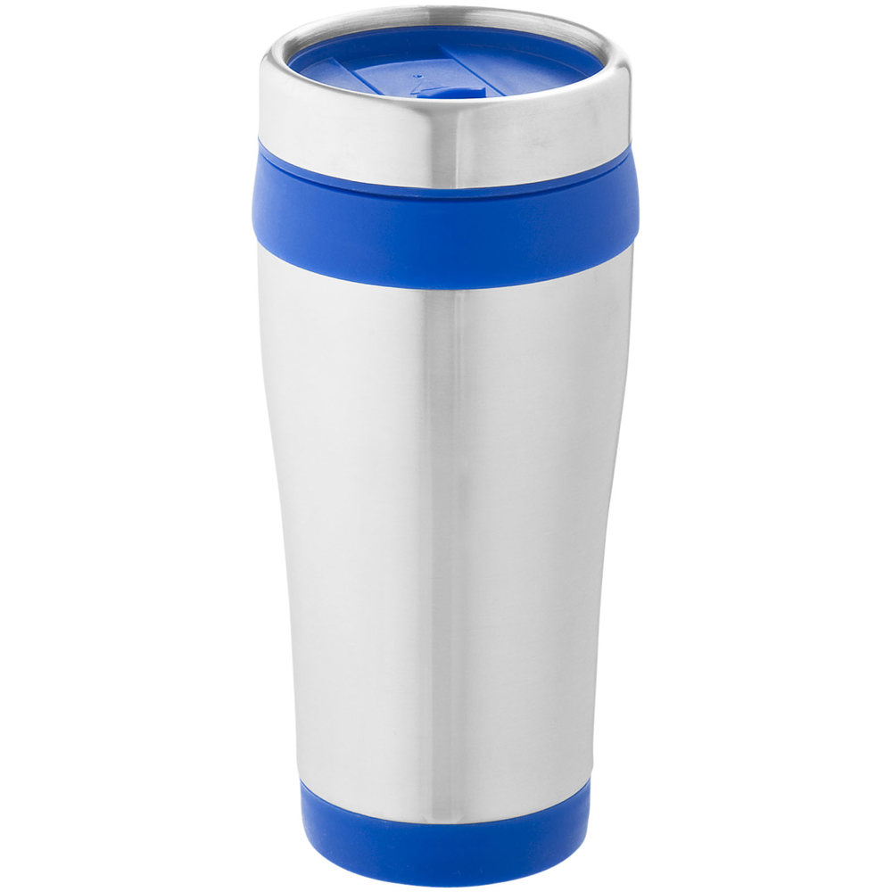 Elwood 410 ml geïsoleerde beker van RCS-gecertificeerd gerecycled roestvrij staal - voor bedrijven en - Blauw