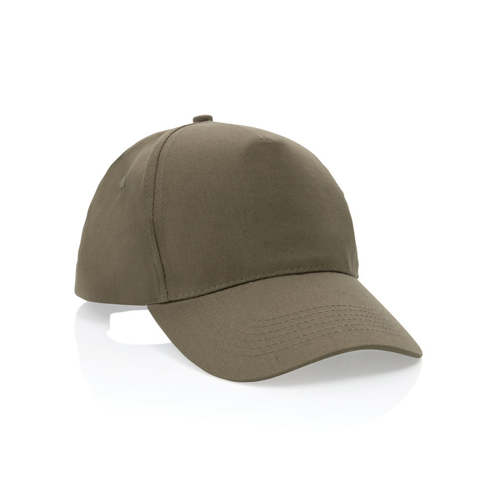 Impact AWARE™ 5 panel 190gr gerecycled katoenen cap - met logo of onbedrukt bestellen - groen (± PMS Green C)