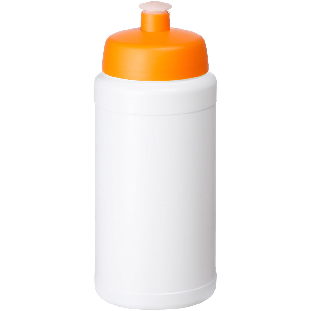 Baseline® Plus 500 ml drinkfles met sportdeksel - met logo of onbedrukt bestellen - Wit, Oranje