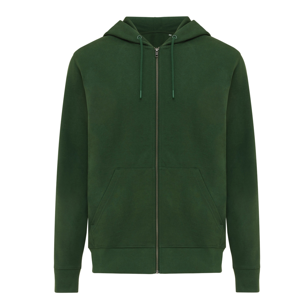 IQONIQ Abisko gerecycled katoen hoodie met rits - met logo of onbedrukt bestellen - forest green (± PMS 19-5920TCX)