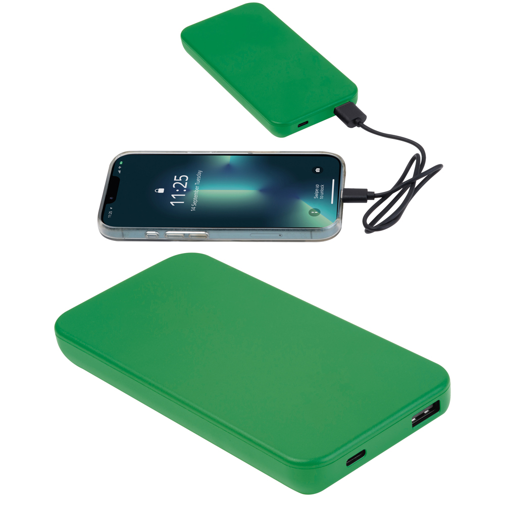 Gerecyclede powerbank 10.000 mAh - Groen