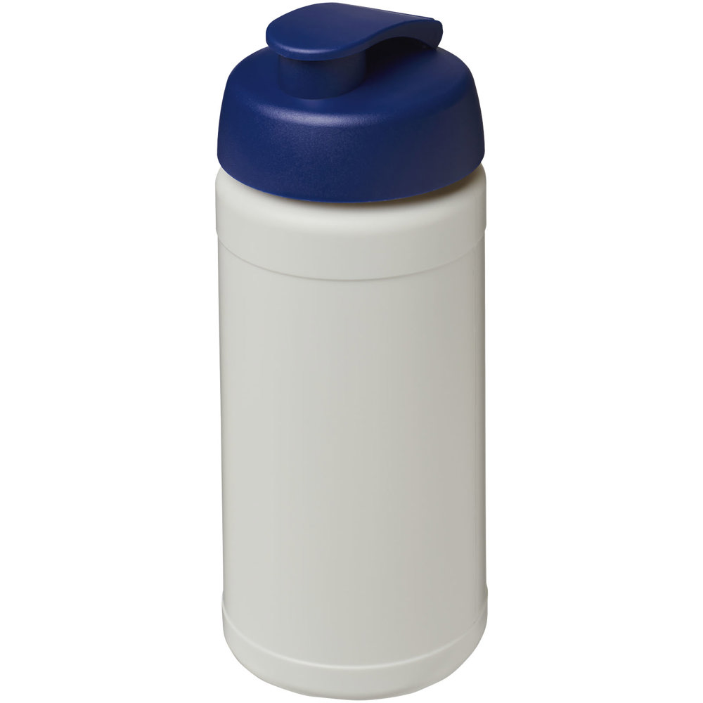 Baseline 500 ml gerecyclede drinkfles met klapdeksel - voor bedrijven en relatiegeschenken - Natuur, Blauw
