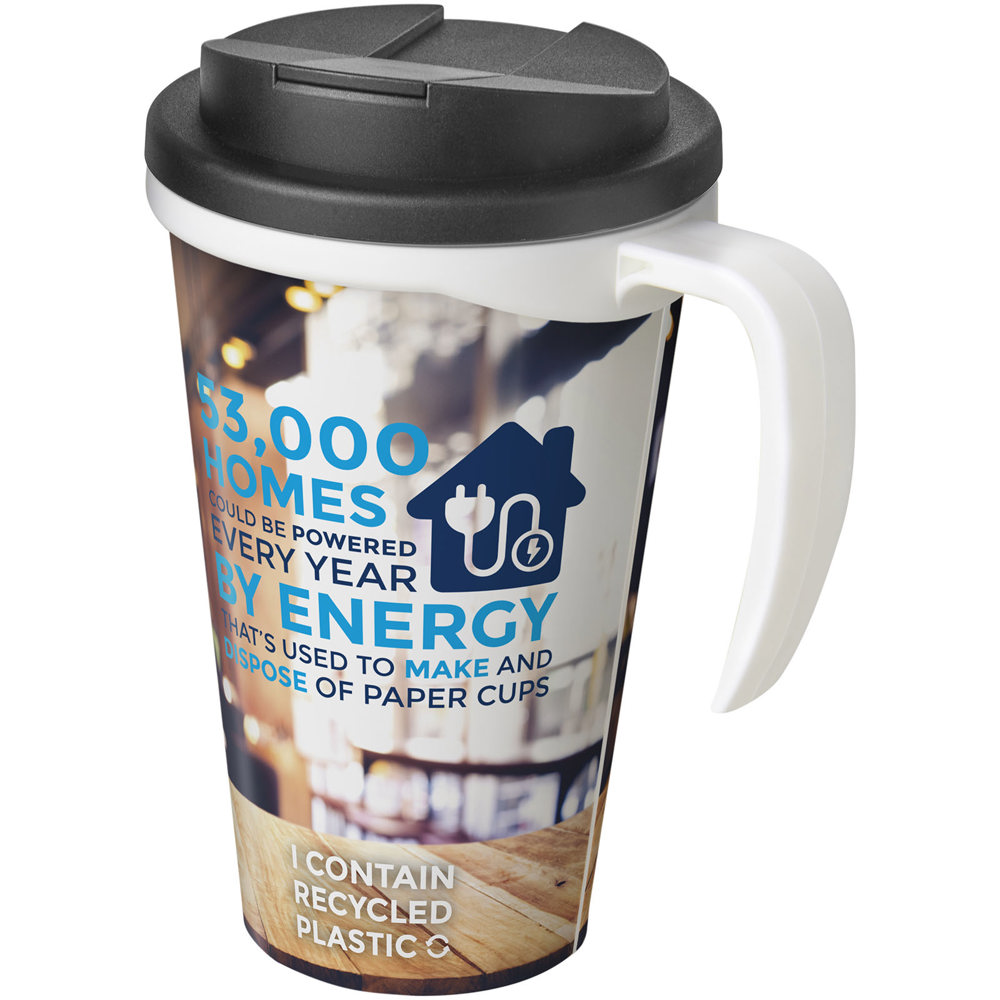 Brite-Americano® Grande 350 ml geïsoleerde beker - met logo of onbedrukt bestellen - Wit, Zwart