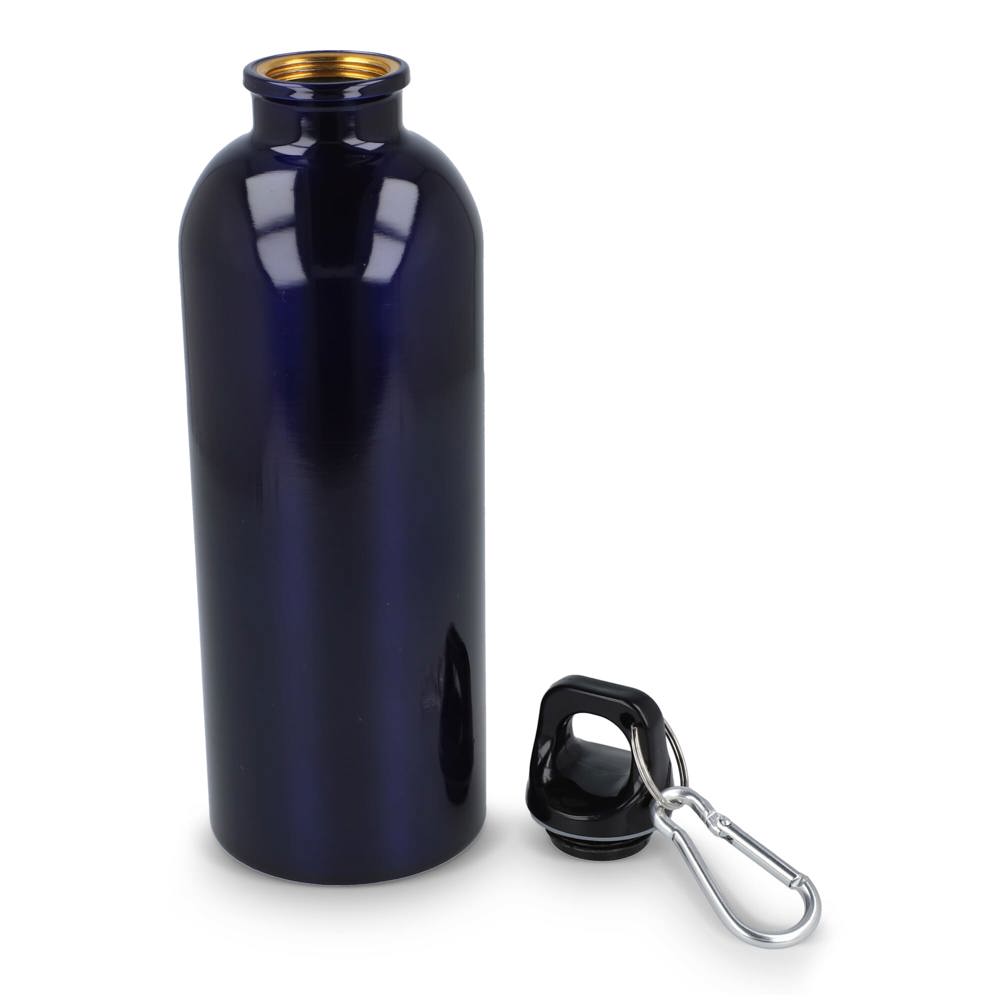 Gerecycled RVS Enkelwandige fles met Karabijnhaak 500ml