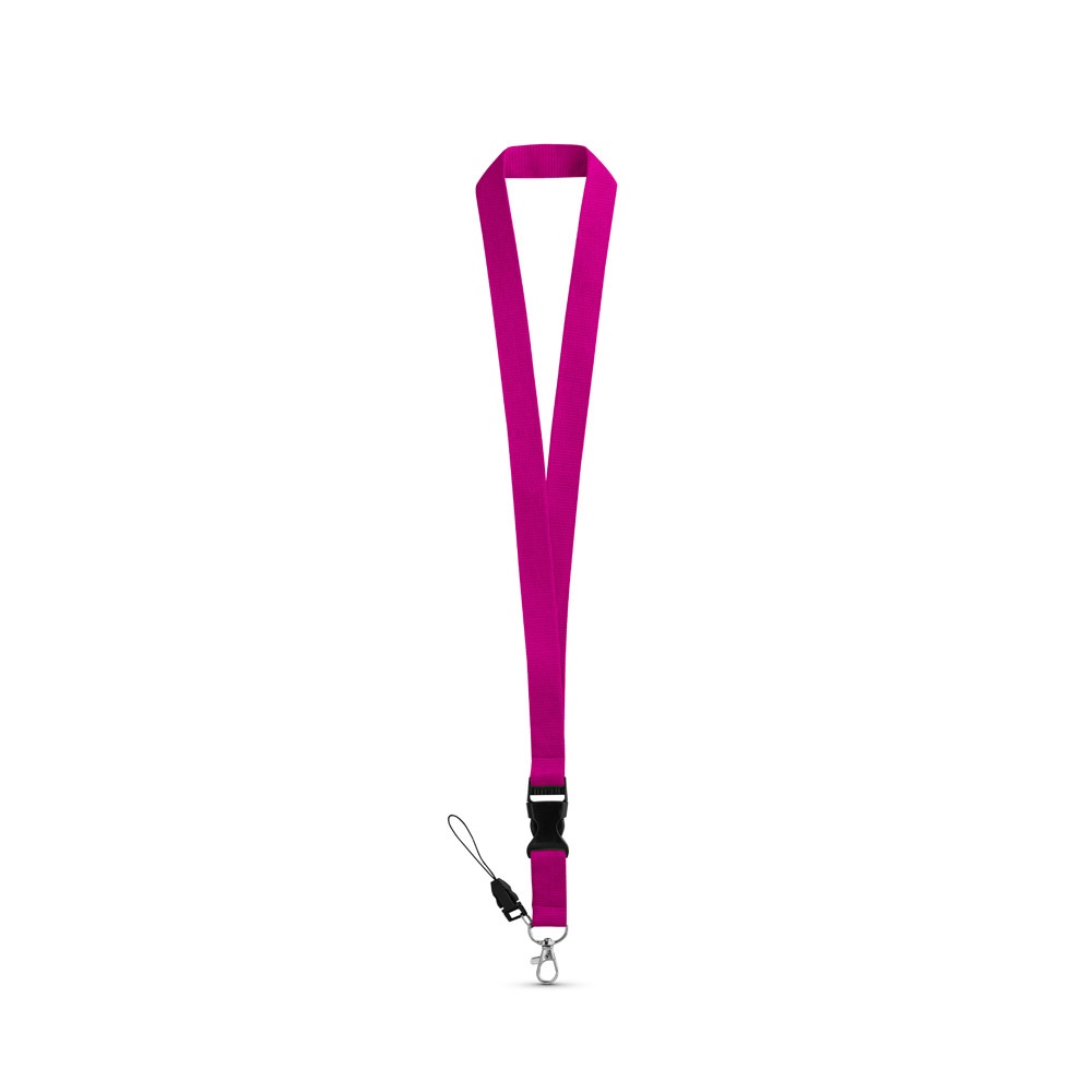ANQUETIL. Polyester lanyard met metalen karabijnhaak - voor bedrijven en relatiegeschenken - Paars