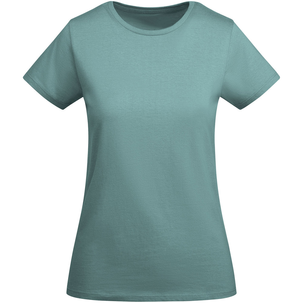 Breda biologisch katoenen dames T-shirt met korte mouwen - met logo of onbedrukt bestellen - Stoffig blauw