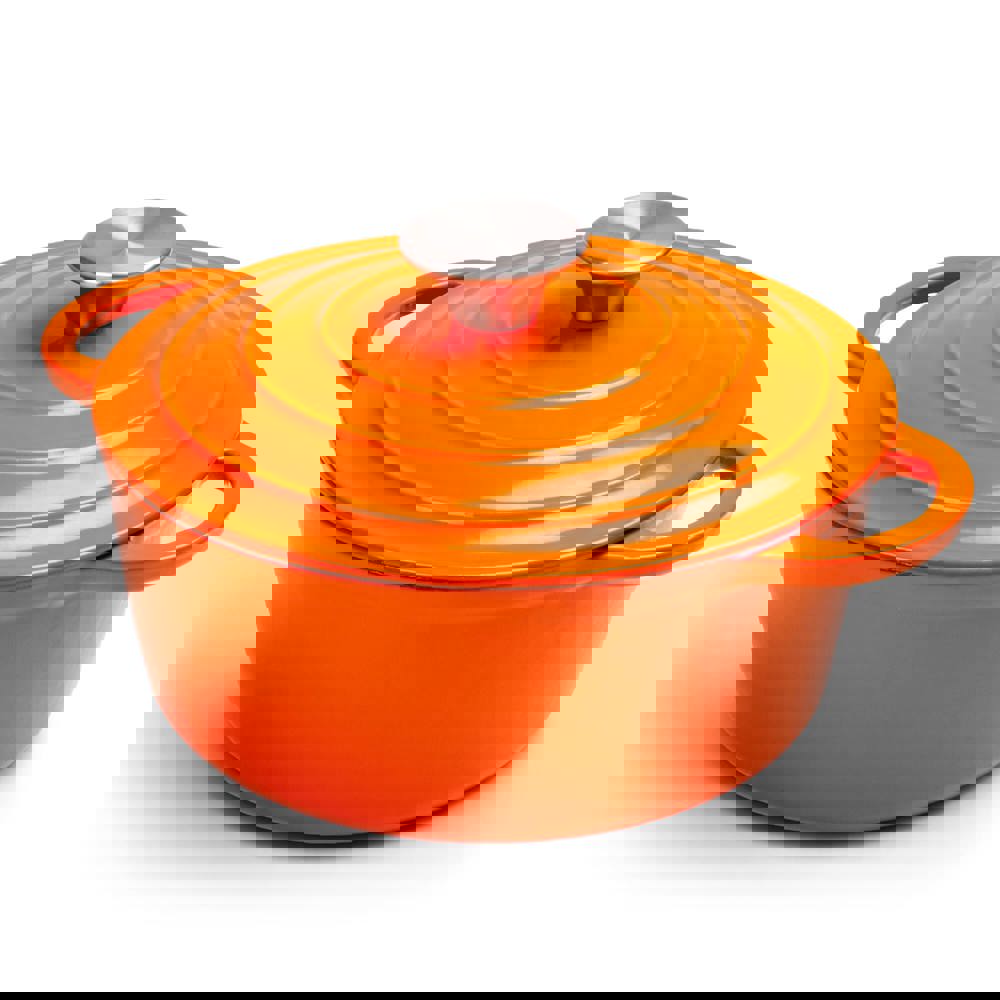 Orrefors Jernverk grote geëmailleerde braadpan 5L - voor bedrijven en relatiegeschenken - Oranje