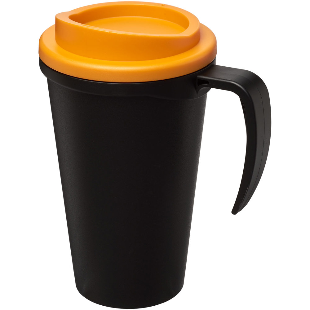 Americano® grande 350 ml geïsoleerde beker - bedrukt of onbedrukt verkrijgbaar - Zwart, Oranje