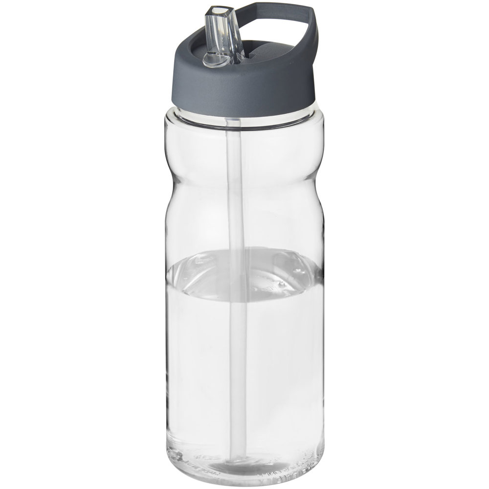 H2O Active® Base 650 ml bidon met fliptuitdeksel - met logo of onbedrukt bestellen - Transparent, Stormgrijs