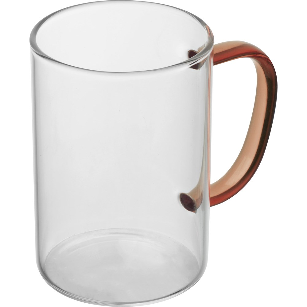 Theeglas met gekleurd oortje - kopen of bedrukken - Rood