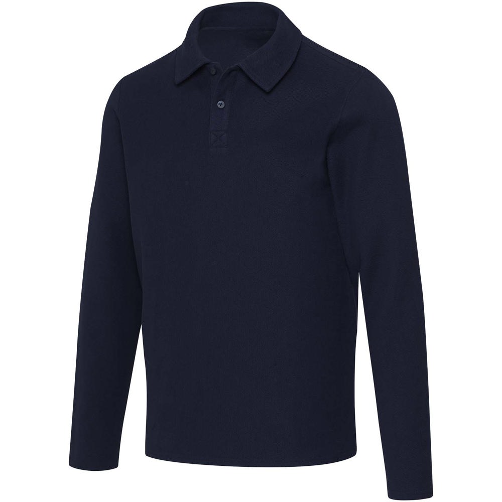 Apollo uniseks poloshirt met lange mouwen - voor bedrijven en relatiegeschenken - Marineblauw