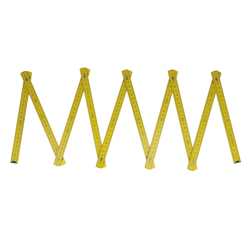 Duimstok hout 2m premium gekleurd - met logo of onbedrukt bestellen - Geel