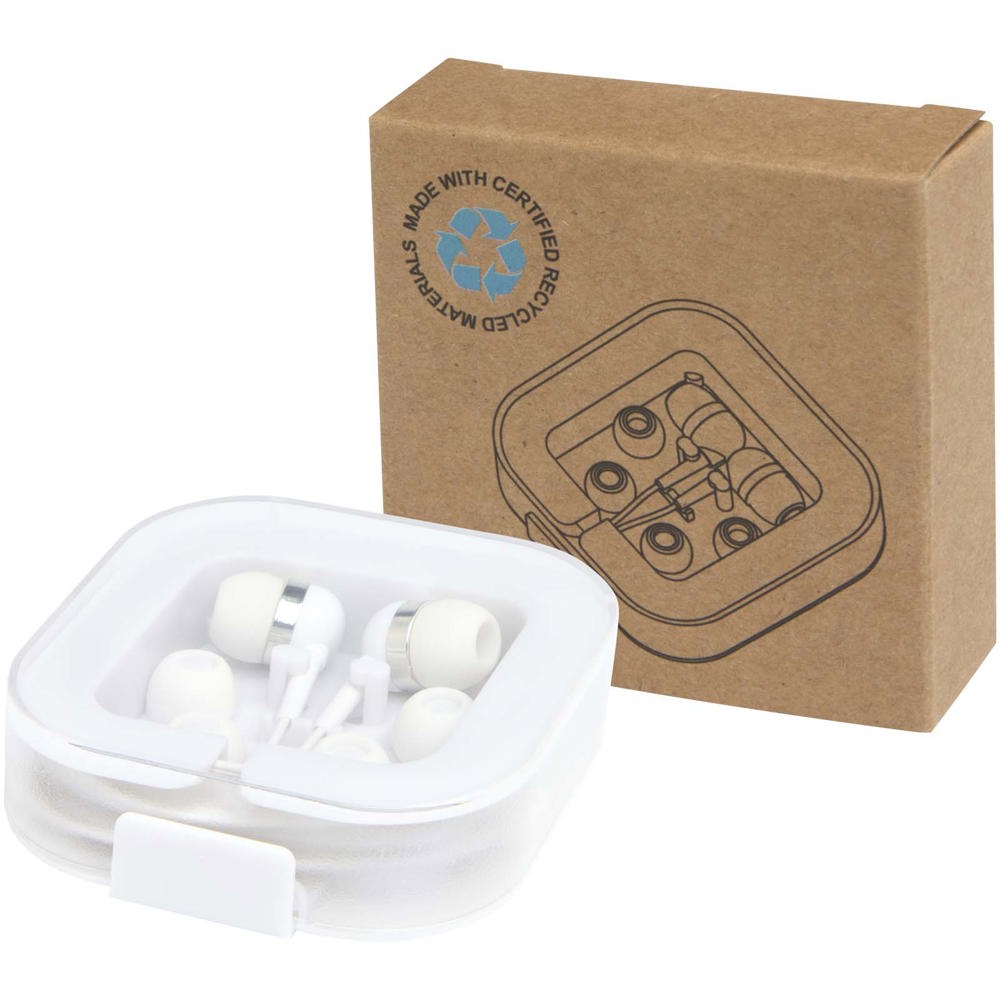 Baekdu bedrade Type-C headset met opbergdoos van gerecycled plastic - bedrukt of onbedrukt verkrijgbaar