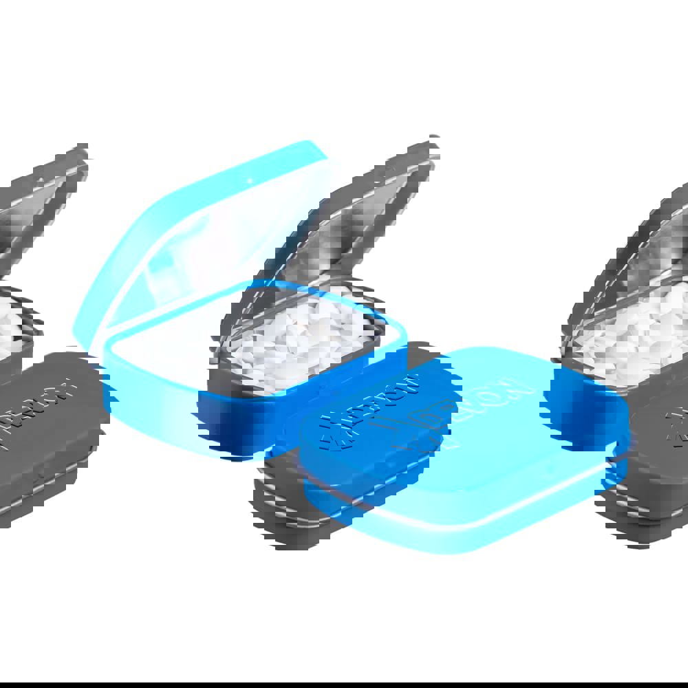 Mini scharnierblikje embossing - bedrukt of onbedrukt verkrijgbaar - Kobalt